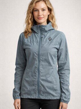 Black Diamond Jacket Womens S Alpine Start Full Zip Chest Pocket Blue Wind
